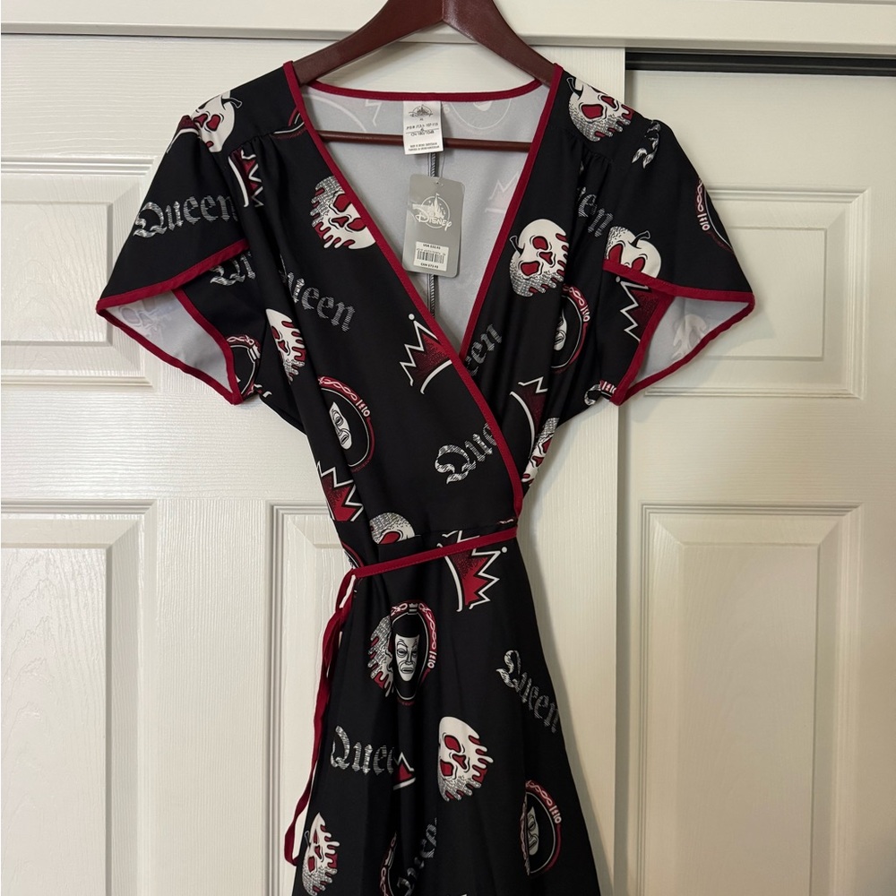 Disney Black and Red Wrap Sundress with Flutter Sleeves